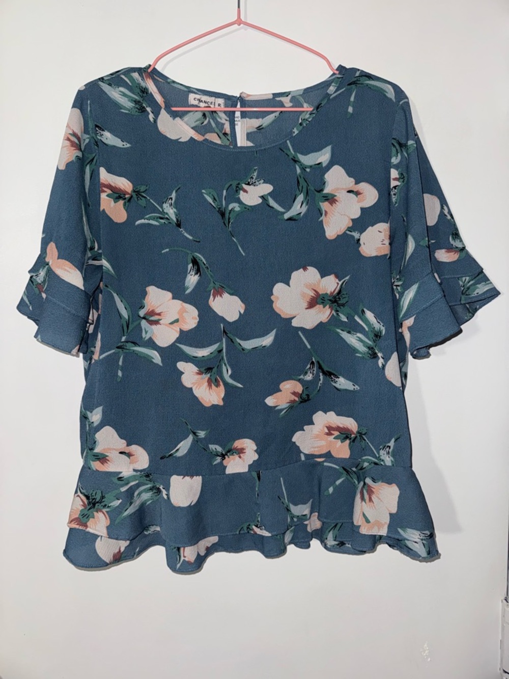 Chances R Floral Bell Sleeve Blouse